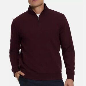 Ted Baker black Textured 1/4 Quarter Zip Pullover Sweater Red Size XL